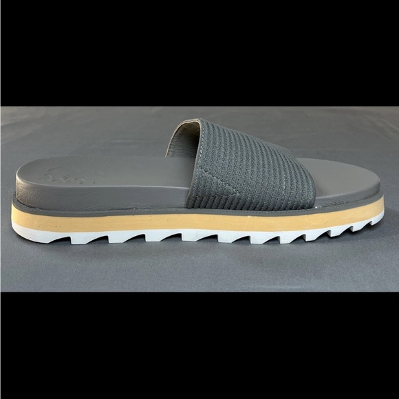 Sorel Women's ROAMING EASY SLIDES Sandals Shoes Size 8‎ GREY/SEA SALT - Picture 3 of 8
